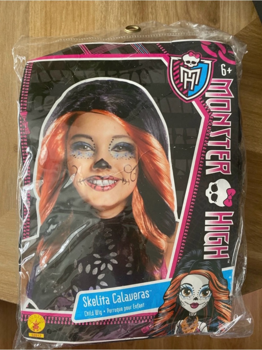 monster high orange and black Skelita Calaveras Costume Wig